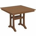 Polywood Farmhouse Trestle 37'' Teak Dining Height Table 633PL81T1LTE